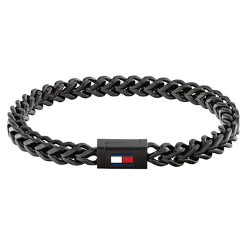 Ανδρικό βραχιόλι χειροπέδα Tommy Hilfiger 2790649 από ατσάλι σε μαύρο χρώμα.